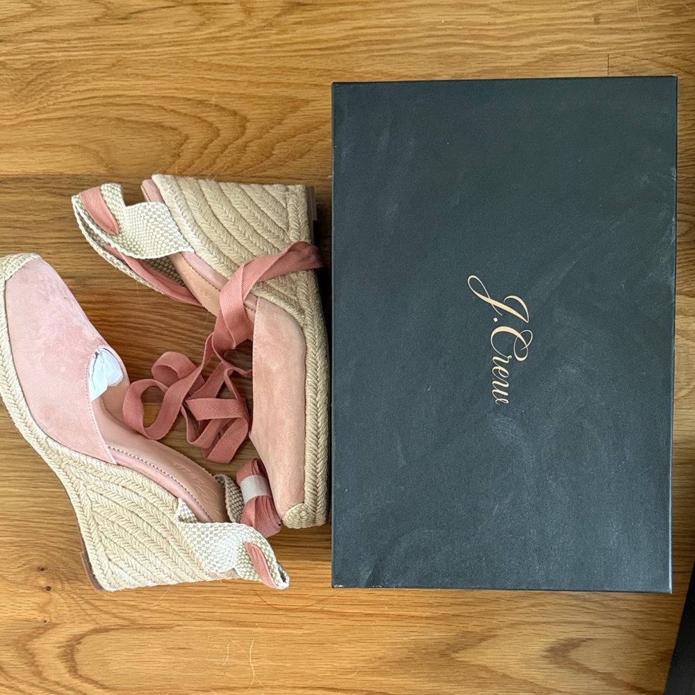 J. Crew Blush Espadrille Wedges